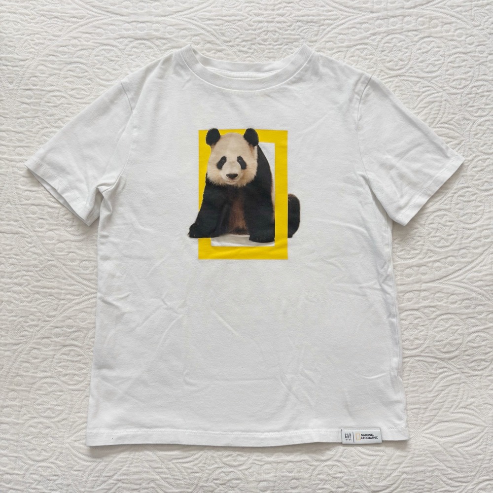 Gap Kids x National Geographic Organic Cotton Giant Panda Shirt Sz M